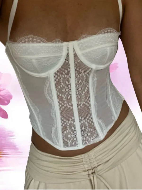 Lace Corset Bustier - Sweetheart Cami Bra Top