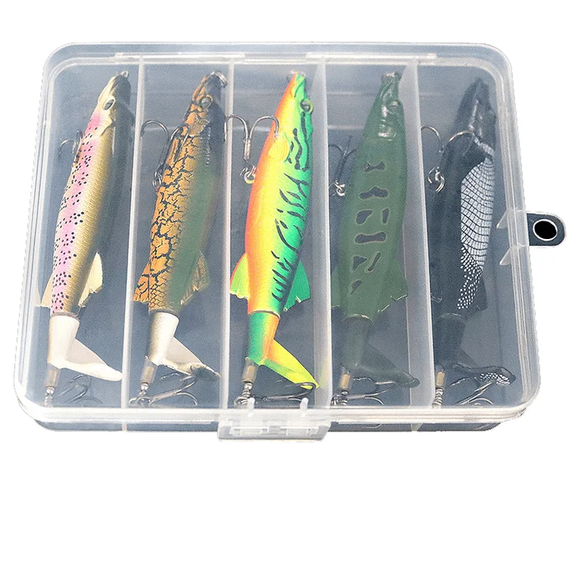 ZANLURE 13.5CM 15.4G Fishing Lures Set ABS Lead Fish Jig Simulation Rotatable Hard Lures with Fish 2 Hooks