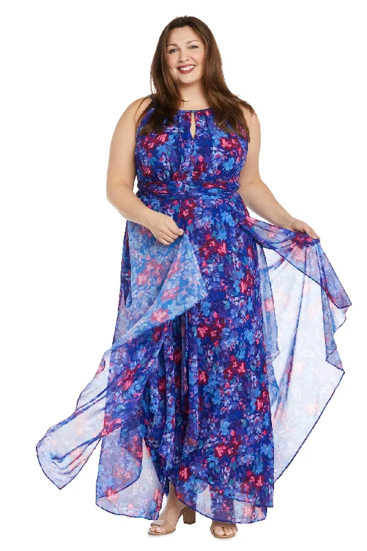 R&M Richards 3048W Long Floral Printed Formal Plus Size Dress