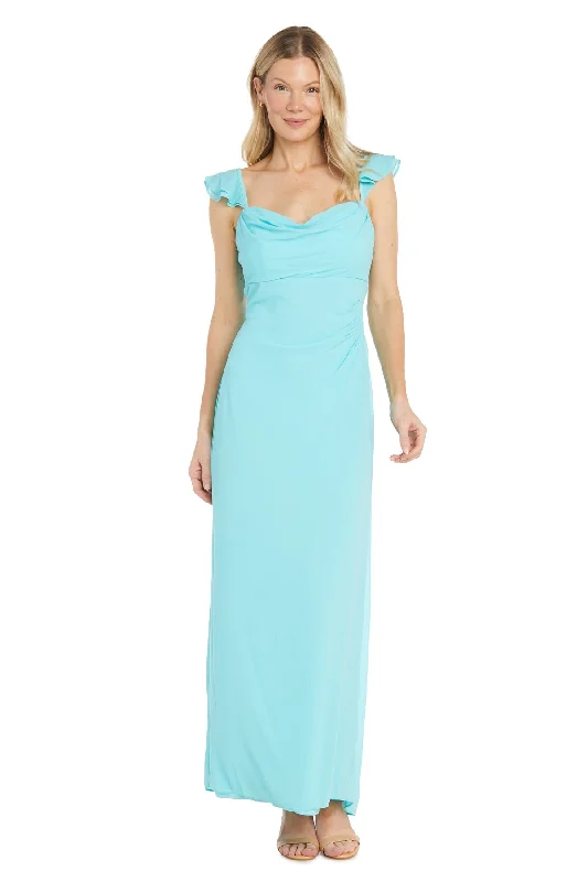 R&M Richards 6190 Long Ruffle Formal Dress