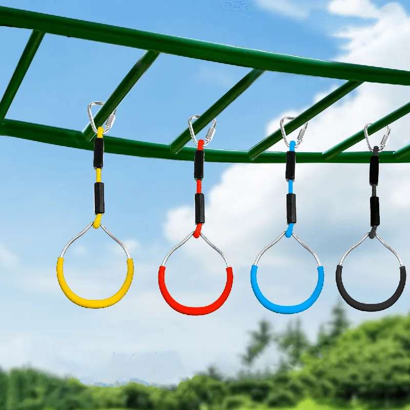 4Pcs/Set Children Backyard Toys Infantil Hanging Rings Kids Climbing Swing Rings Outdoor Gymnastic Ring