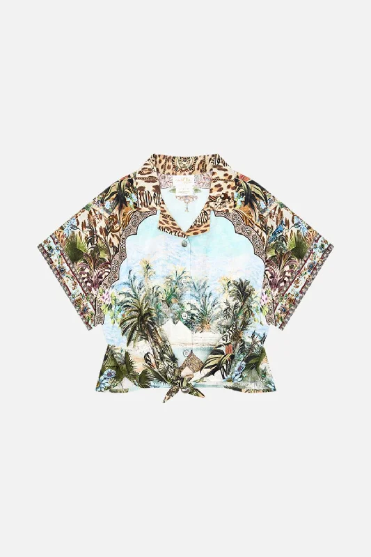 KIDS CROP TIE FRONT SHIRT 12-14 VIEWS OF THE VALLEY