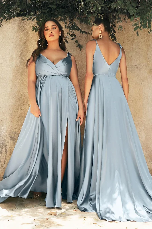 Cinderella Divine BD105 Long Prom Formal Evening Gown Dusty Blue