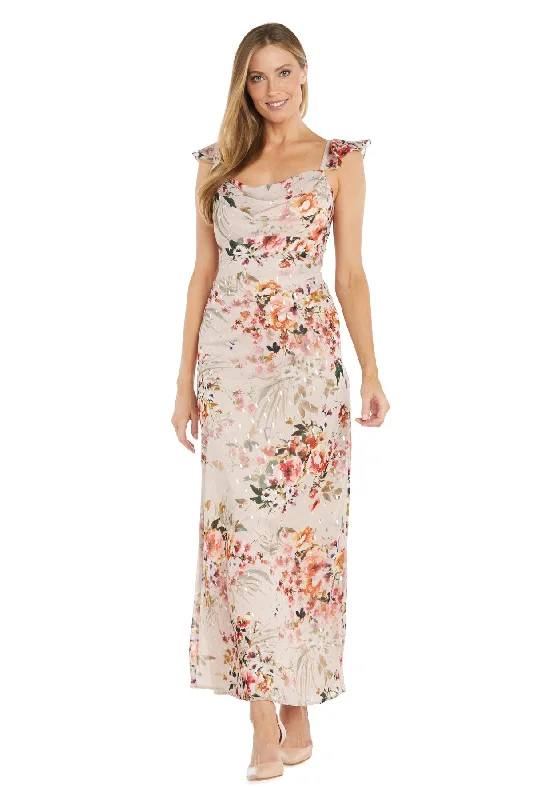 R&M Richards 6232 Long Floral Print Formal Maxi Dress