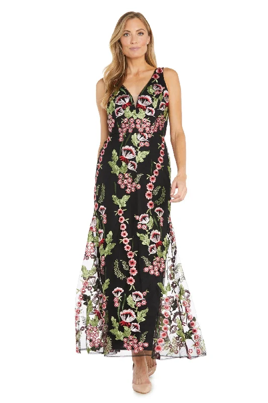 R&M Richards 1855 Long Floral Evening Formal Dress