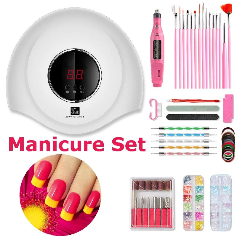 Dual Light Source UV Nail Lamp LED Light Therapy Machine Polishing Pen Set