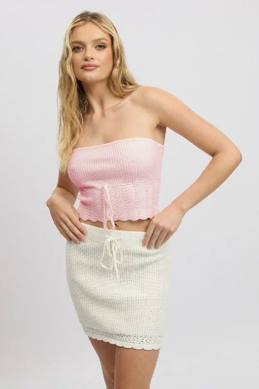 Pink Bandeau Top