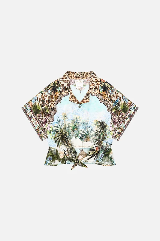 KIDS CROP TIE FRONT SHIRT 4-10 VIEWS OF THE VALLEY