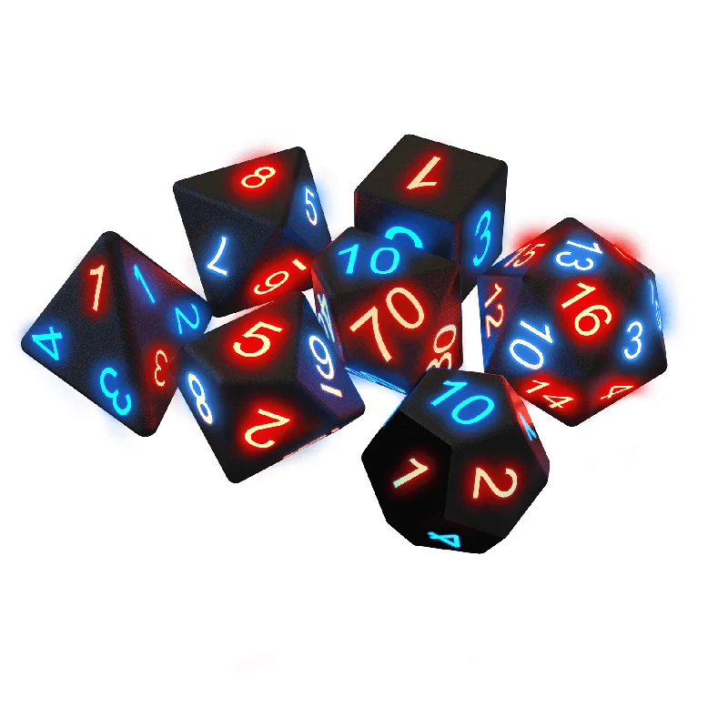 Seven Capsule Set Glowing Dice Changing Color Fluorescent Dice Interactive Toys Electronic Dice for KTV Bar Boxing Party