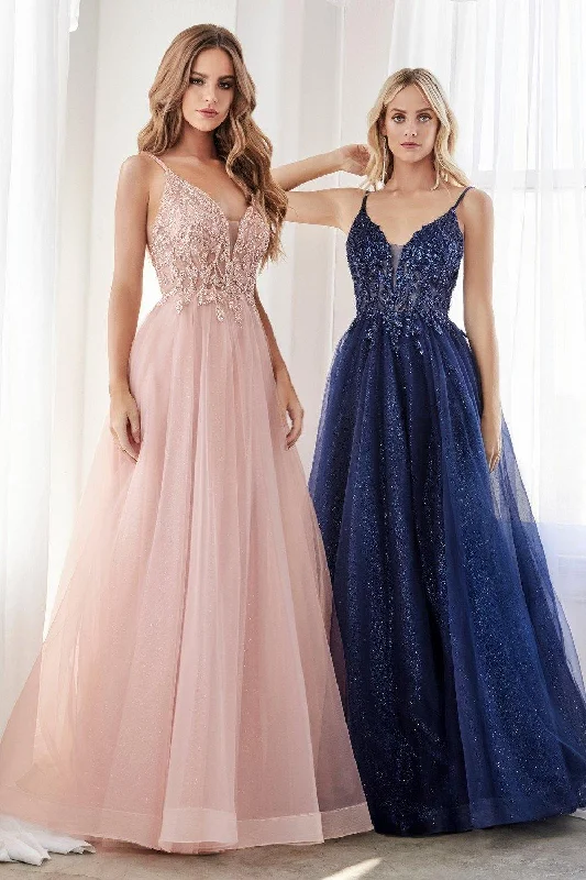 Cinderella Divine CD0154 Long Formal Ball Gown Prom Dress Blush