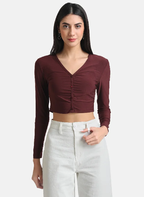 Stretchable Crop Top With Ruching