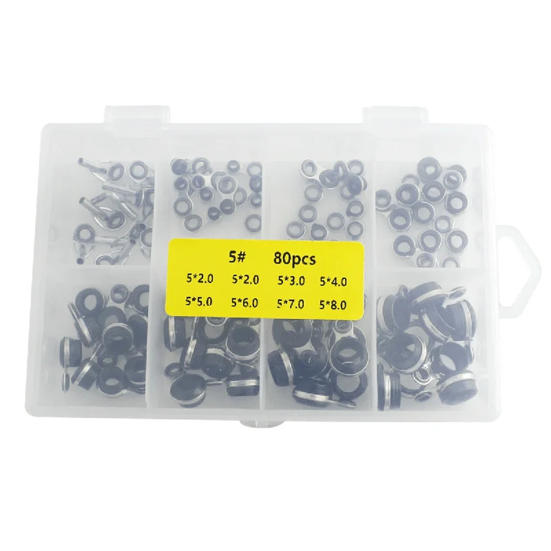 80Pcs Rocky Rod Top Ring Guide Ring Guide Eye Set Fishing Gear Accessories