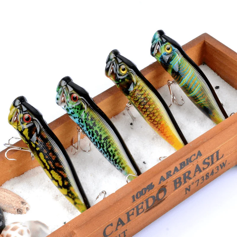 ZANLURE 4Pcs/Set 9.5Cm 12G Fishing Lure Topwater Popper Wobblers Crankbaits Artificial Hard Baits