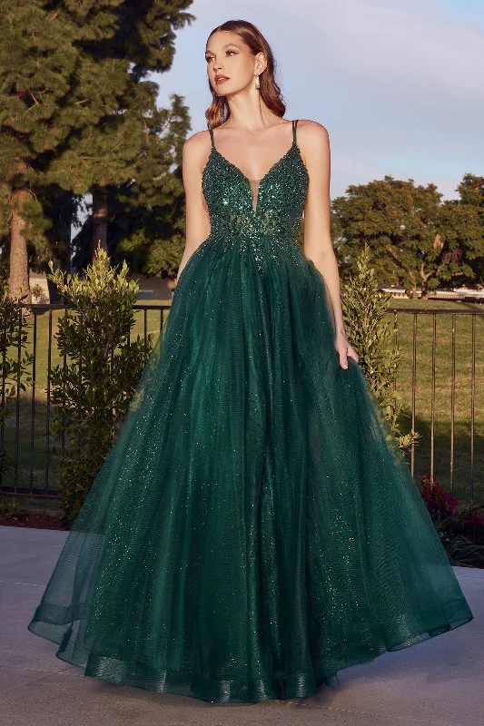 Cinderella Divine CD0154 Long Formal Ball Gown Prom Dress Emerald