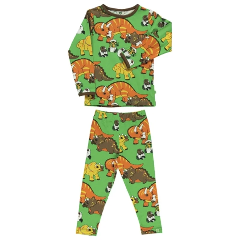 Småfolk Green Dinosaur Shirt/Leggings Set