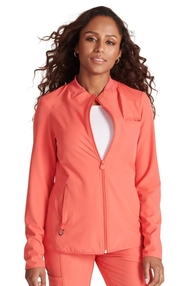 Allura Women's Zip-Up Scrub Jacket | Cayenne