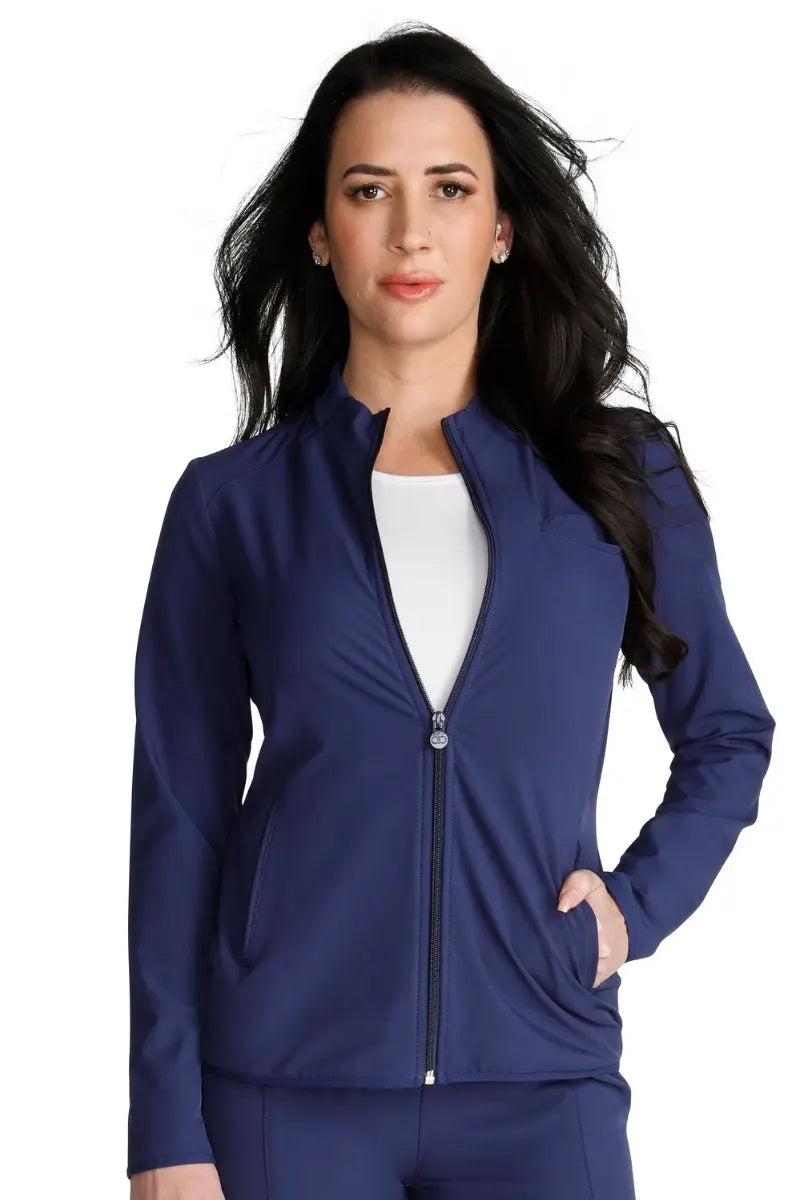 Allura Women's Zip-Up Scrub Jacket | Navy