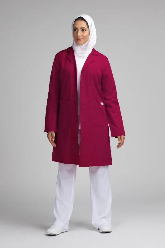 Unisex Long Jacket / Labcoat - SC 101C Burgundy