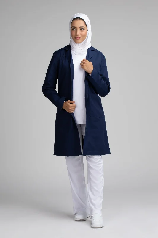 Unisex Long Jacket / Labcoat - SC 101C Navy Blue