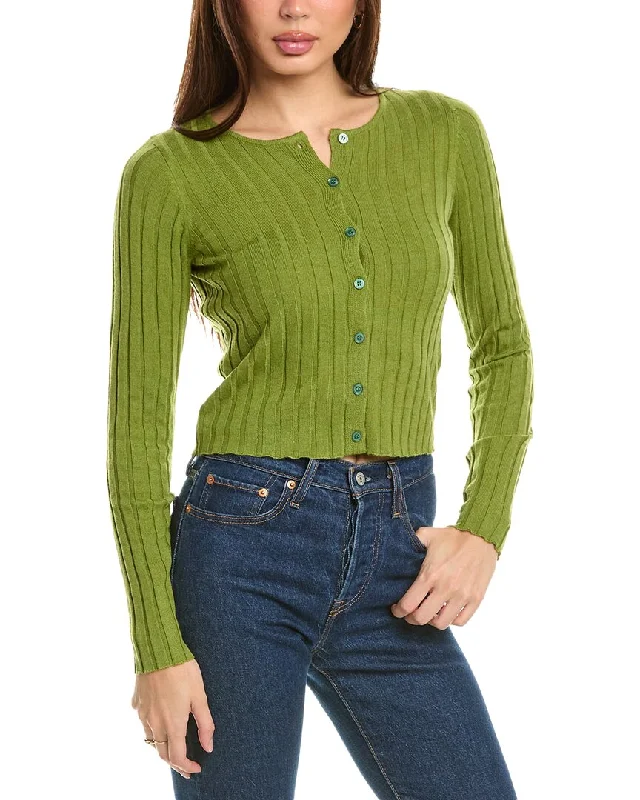 Harper Ribbed Wool-Blend Cardigan