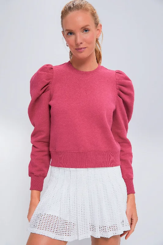 Heathered Pink Puff Sleeve Maisie Pullover