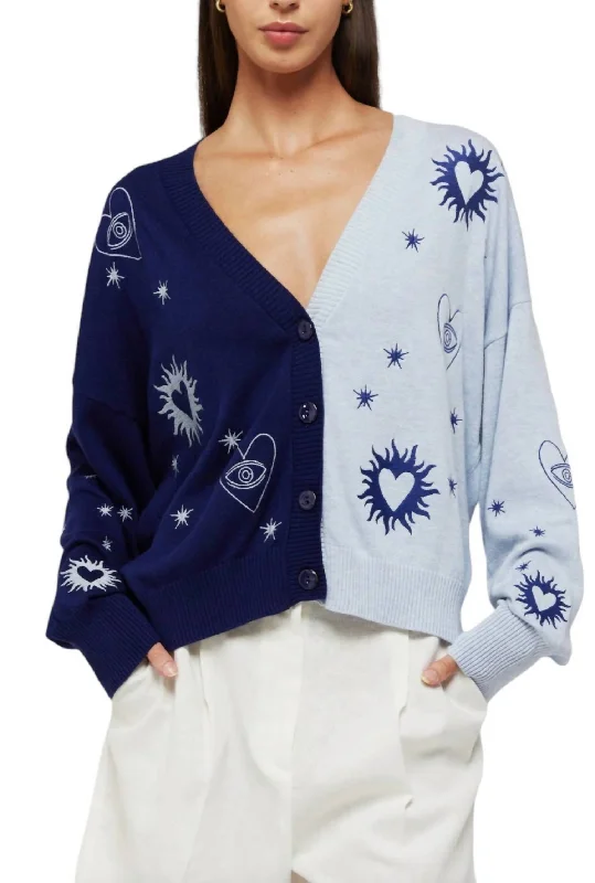 Mahala Cardigan In Insignia Blue/frost Blue