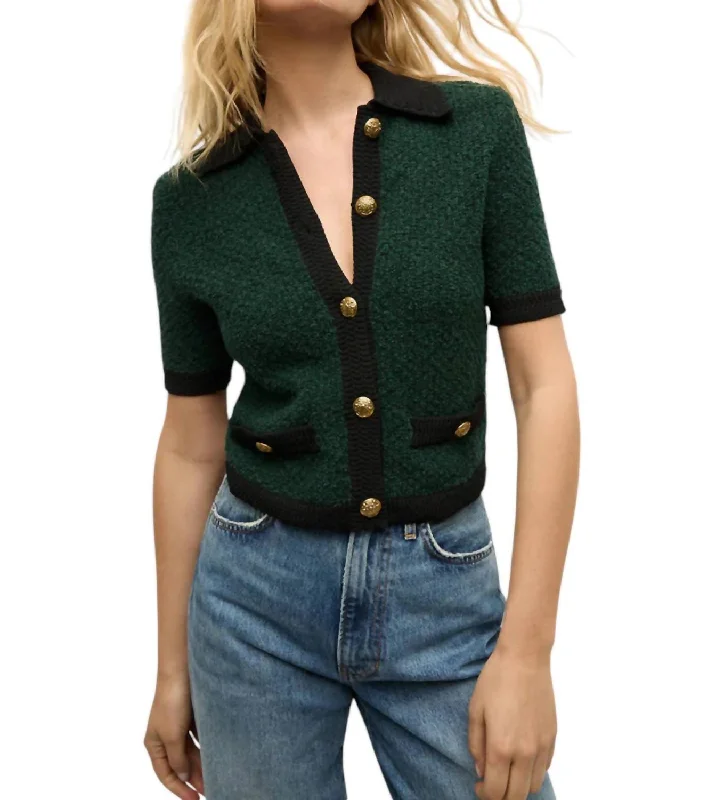 Marie Cardigan In Pine/black