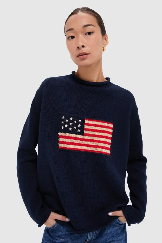 Navy Cotton Americana Sweater