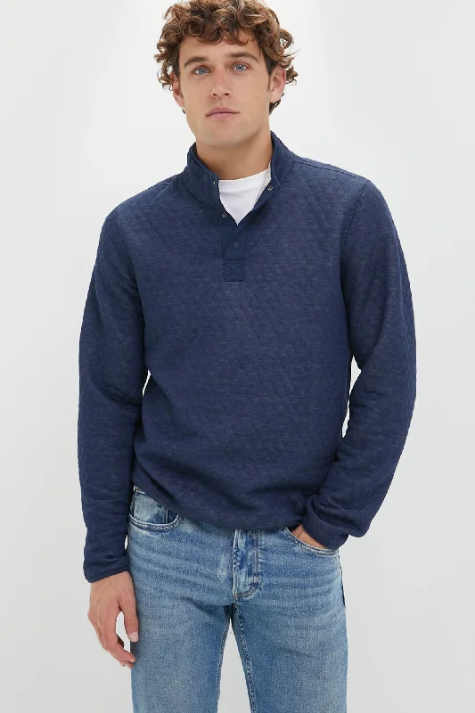 Navy Oat Corbet Reversible Pullover