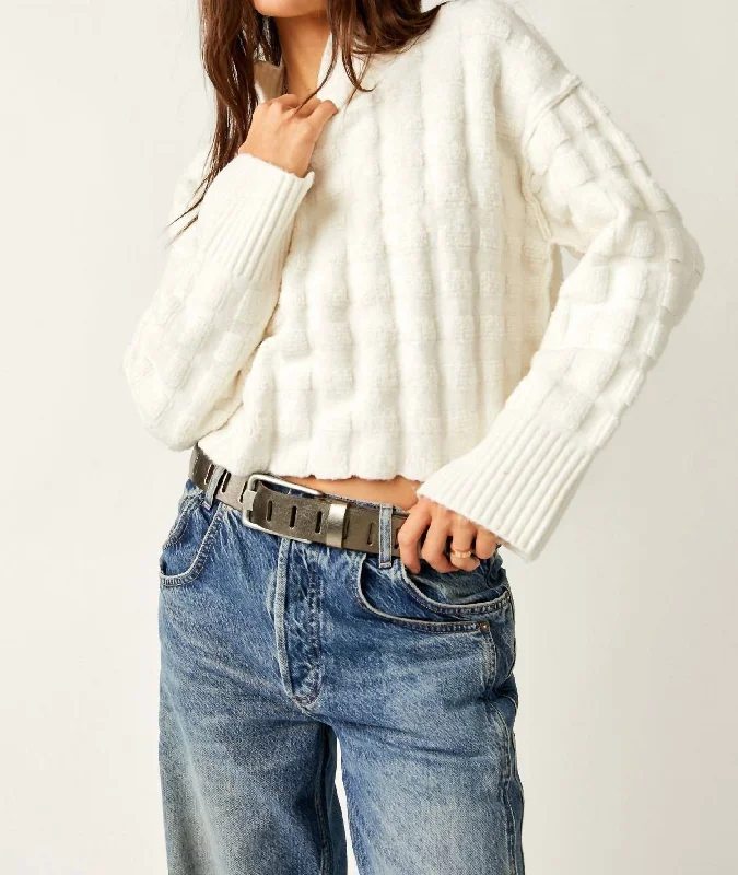 Soul Searcher Mock Neck Sweater In Ivory