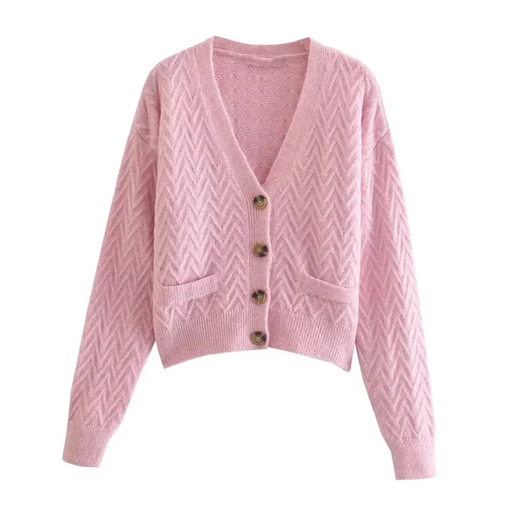 Versatile herringbone twill knit cardigan jacket  7400