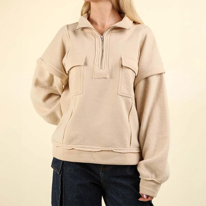 Two Pocket Quarter Zip Pullover