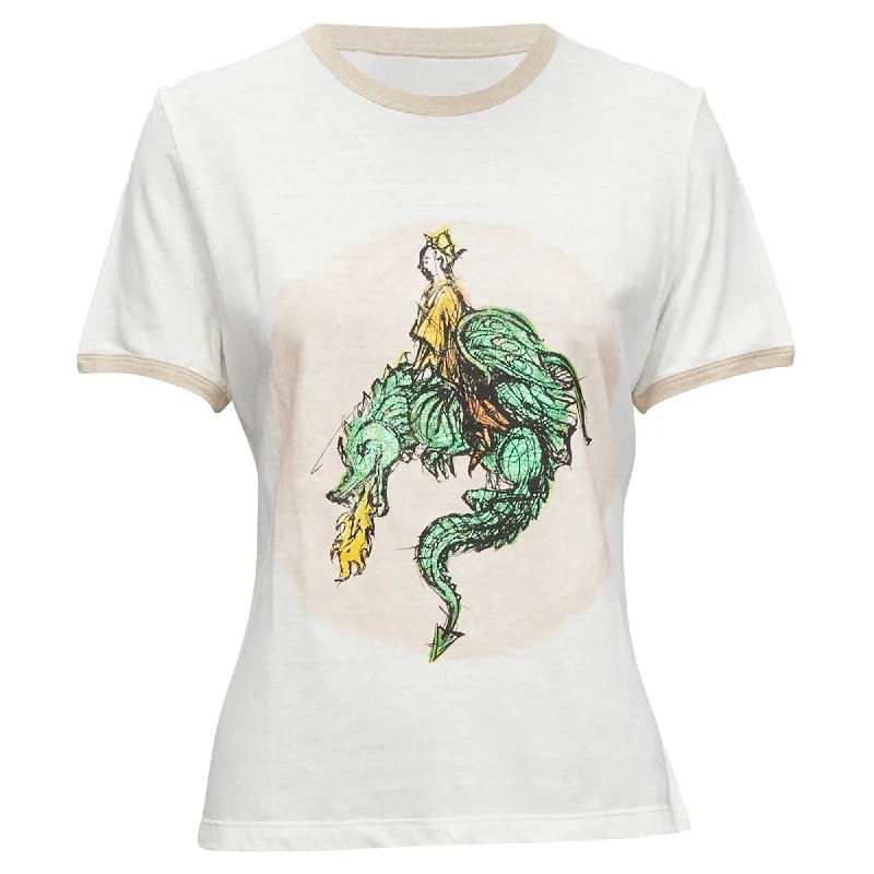 Christian Dior Princess And Dragon Foil Print Ringer Tshirt