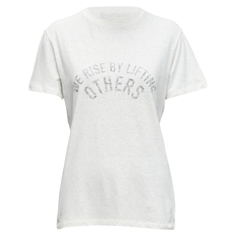 Dior We Rise By Lifting Others Reversed Print Cotton Linen Tshirt