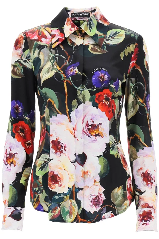 Dolce & Gabbana Women's Rose Garden Shirt In Satin