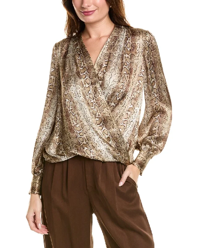 Elie Tahari Draped Silk Shirt