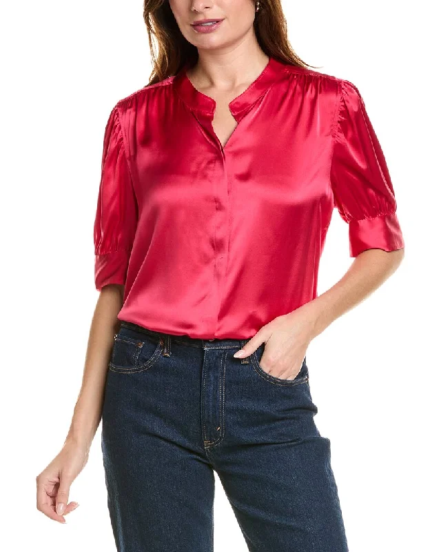 Elie Tahari Ruched Silk Shirt