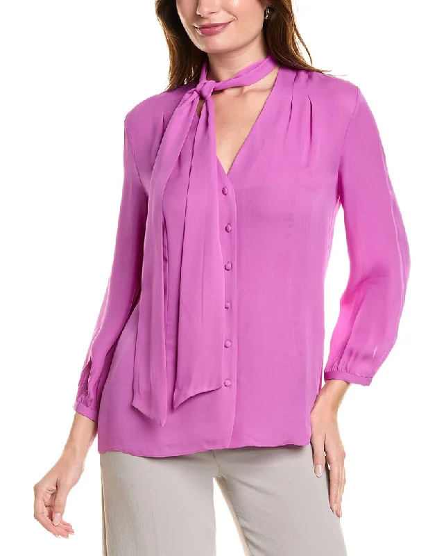 Elie Tahari Tie Silk Shirt