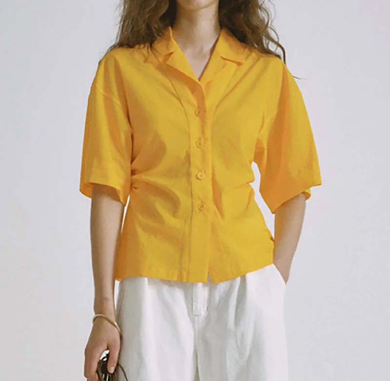 Gathered Waist Shirt In Mango