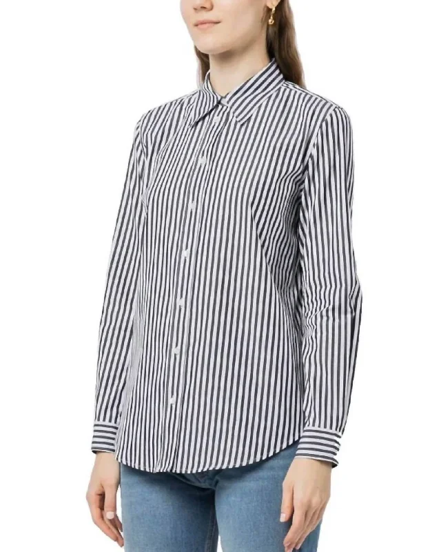 Kate Button Down Shirt In Black/white