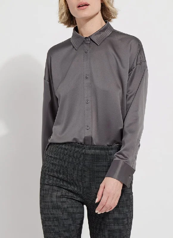 Kristin Stitched Satin Shirt