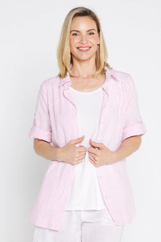 Linderman Cotton Shirt - Pink Stripe