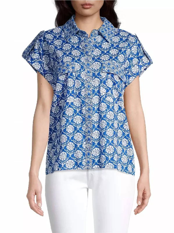 Netherlands Floral Shirt In Blue Kariya