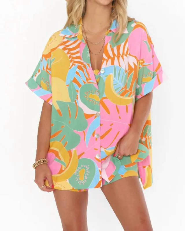 Parker Button Down Shirt In Tropical Fruit