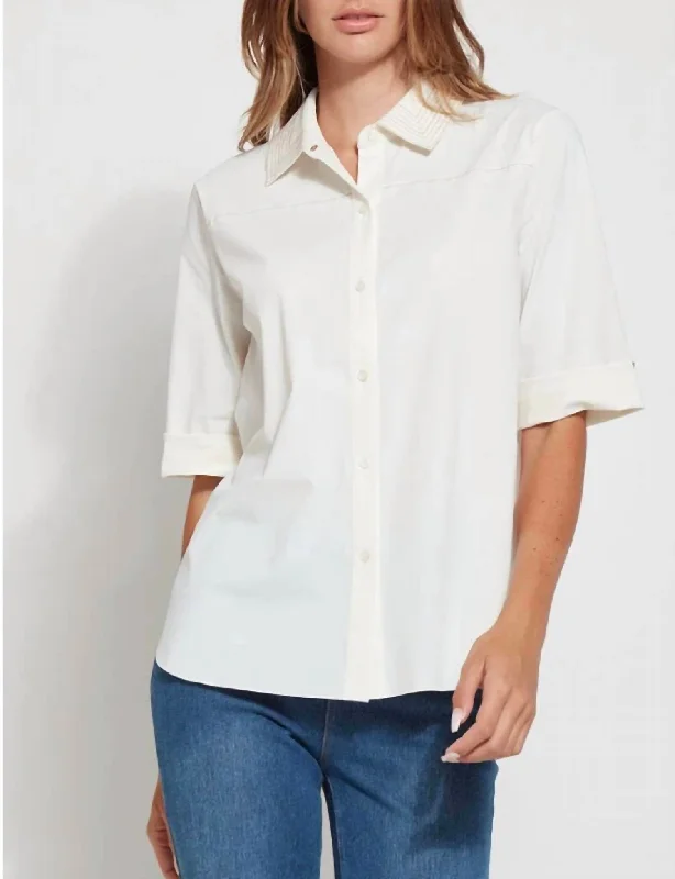 Stitched Josie Shirt In Off White