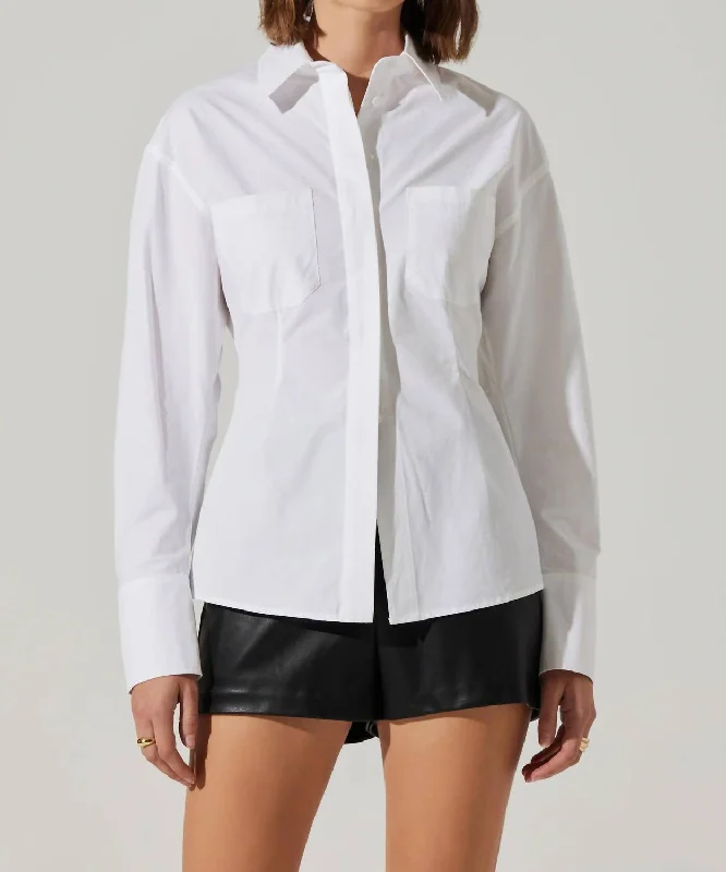 Thyra Poplin Shirt In White