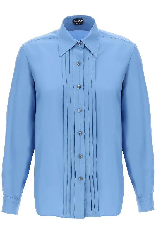 Tom Ford Women's Pleated Bib Shirt With