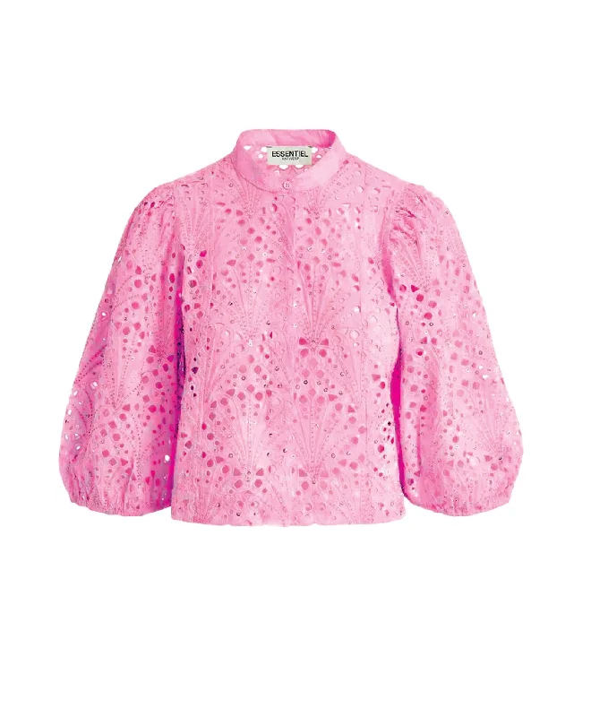 Women's Fuddie Broderie Shirt In Bubblegum