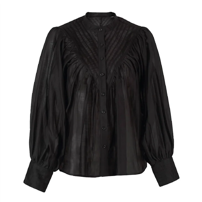 Women's Shiv Ruffled Shirt In Black