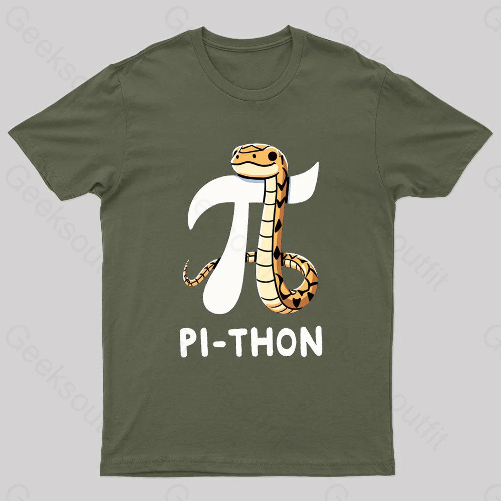 Pi-Thon Pi Symbol Python Nerd T-Shirt